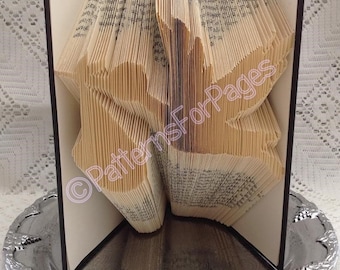 Book folding pattern for a STORK CARRYING a BABY