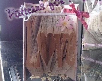 Book folding pattern for LOVE (with a HEART)