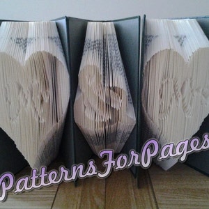 Book folding pattern for MR & MRS in Hearts (3 patterns in 1).  Fold into 1 or 3 books