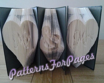 Book folding pattern for MR & MRS in Hearts (3 patterns in 1).  Fold into 1 or 3 books