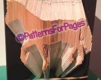 Book folding pattern for a WALKING HORSE