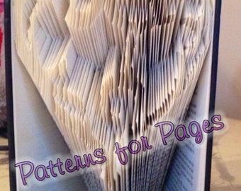 Book folding pattern for a FANCY BARBED HEART