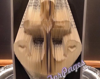 Book folding pattern for an ANCHOR WITH HEARTS