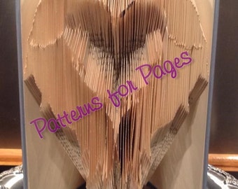Book folding pattern for HEART WRAPPED in WINGS