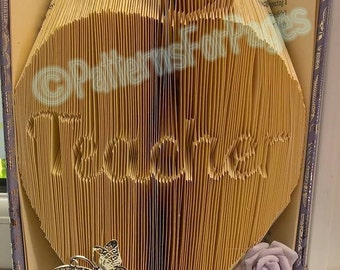 Book folding pattern for TEACHER IN APPLE