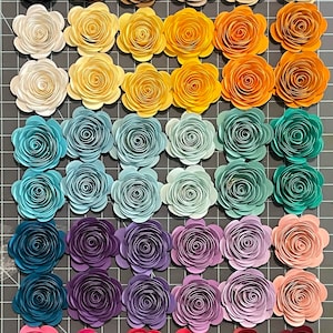 2"Rozen van Opgerold Papier•Handgemaakt Bloemendecor•Losse Bloemen•Gewatteerde Papieren Roos•Mix & Match-Scrapbooking•Schaduwdoos•Woondecoratie•Rozen Papierknutsels