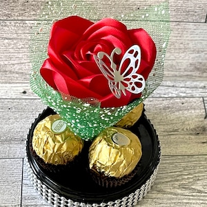 Eternal Rose Encapsulated•Mother&#39;s Day Gift•Satin Ribbon Rose•Forever Rose•Valentines Gift•Birthday Gift