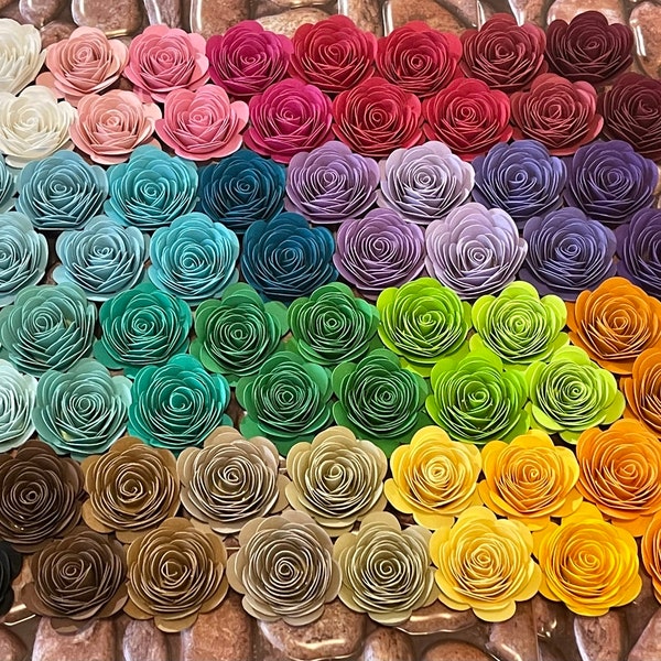 1"Rolled Paper Roses•Handmade Floral Decor•Loose Flowers•Quilled  Paper Rose•Mix & Match-Scrapbooking•Shadow Box•Home Decor•Rose Paper Craft