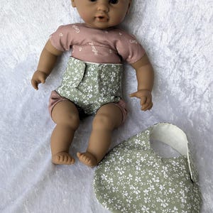 Diaper and bib for 30 cm doll