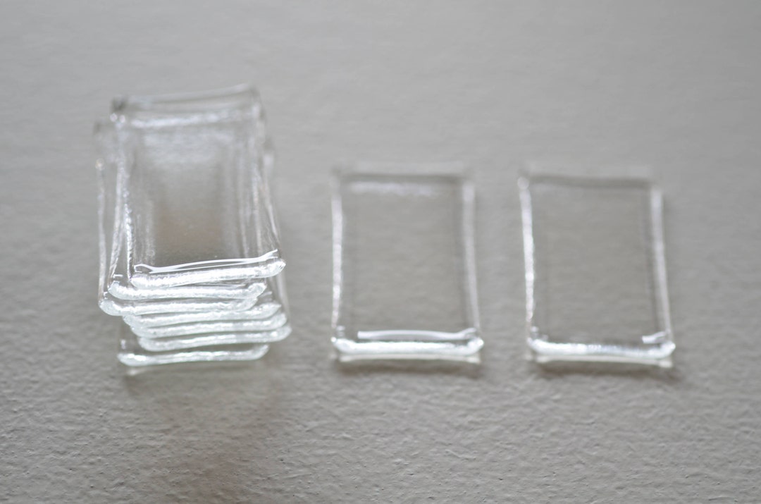 10 Pack Clear Glass Rectangles, 1 X 1.8 Inch / 2.5 X 4.5 Cm Clear Glass