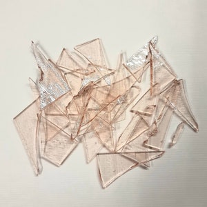Light Orange Murano Glass Tiles: Transparent Stained Glass Scraps
