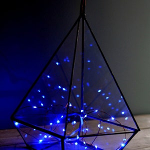 Clear Glass Pyramide Christmas led light decor, Geometric Light Box in glass
