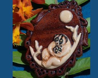 Stunning Cameo Brooch - Sustainable, hand carved- Different Nocturnal Designs