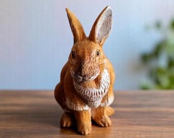 Wooden Rabbit Figurines