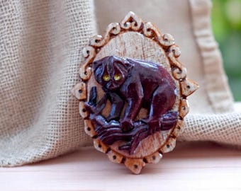 Animal Cameo Brooch