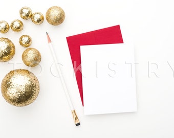 Download Free SET OF 3: Styled Stock Photography, Red Envelope, White Card, Gold Glitter Balls Bangles, Product Mockup Photography Template, Glam Business PSD Template