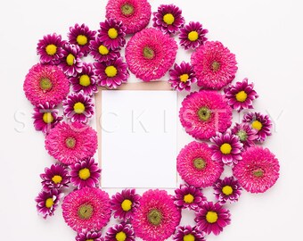 Download Free Purple & Pink Flowers Styled Stock Photography, Flower Photograph, Styled Small Desktop Business Branding, Product Mockup, Card Template PSD Template