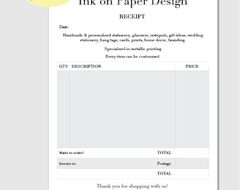 custom receipt book etsy