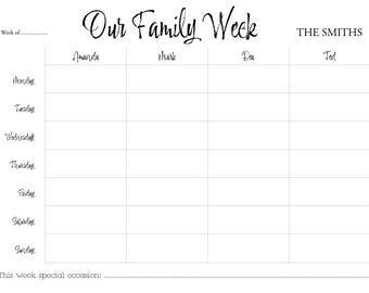 FAMILY PLANNER, Personalised Planner, 55 tear off pages, Weekly planner, Gift Idea, Memo pad, A4, Gift for home - Gift for families - To dos