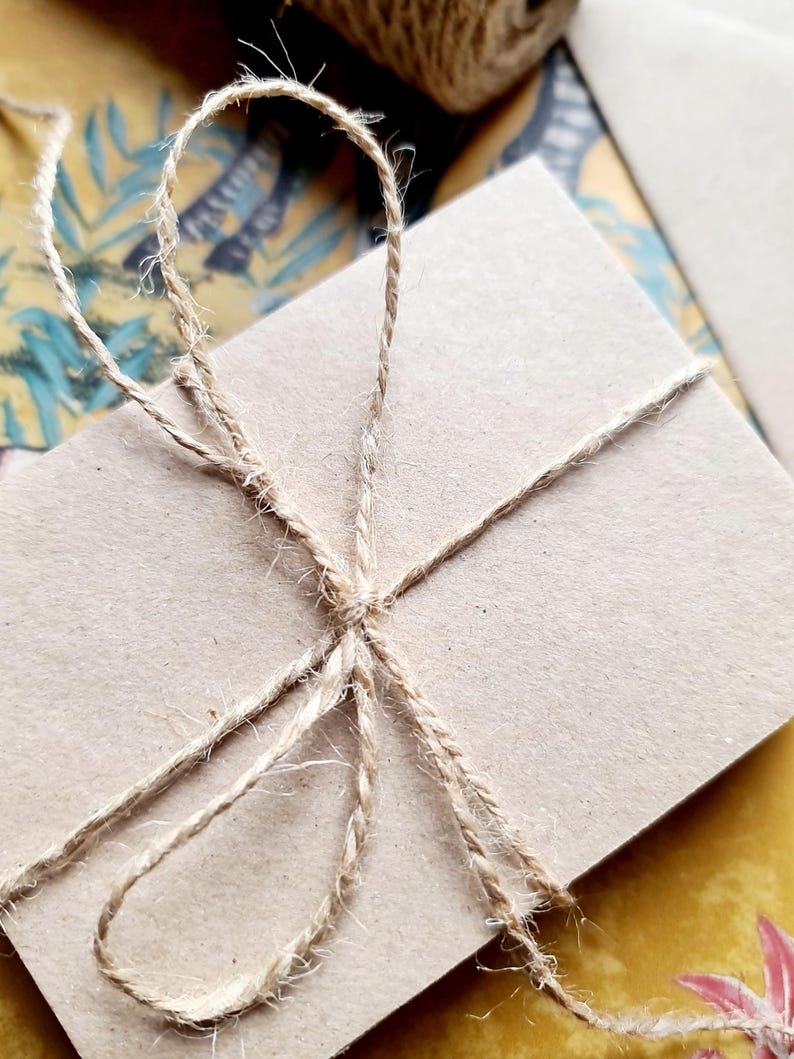 May include: A brown paper envelope tied with natural twine string.