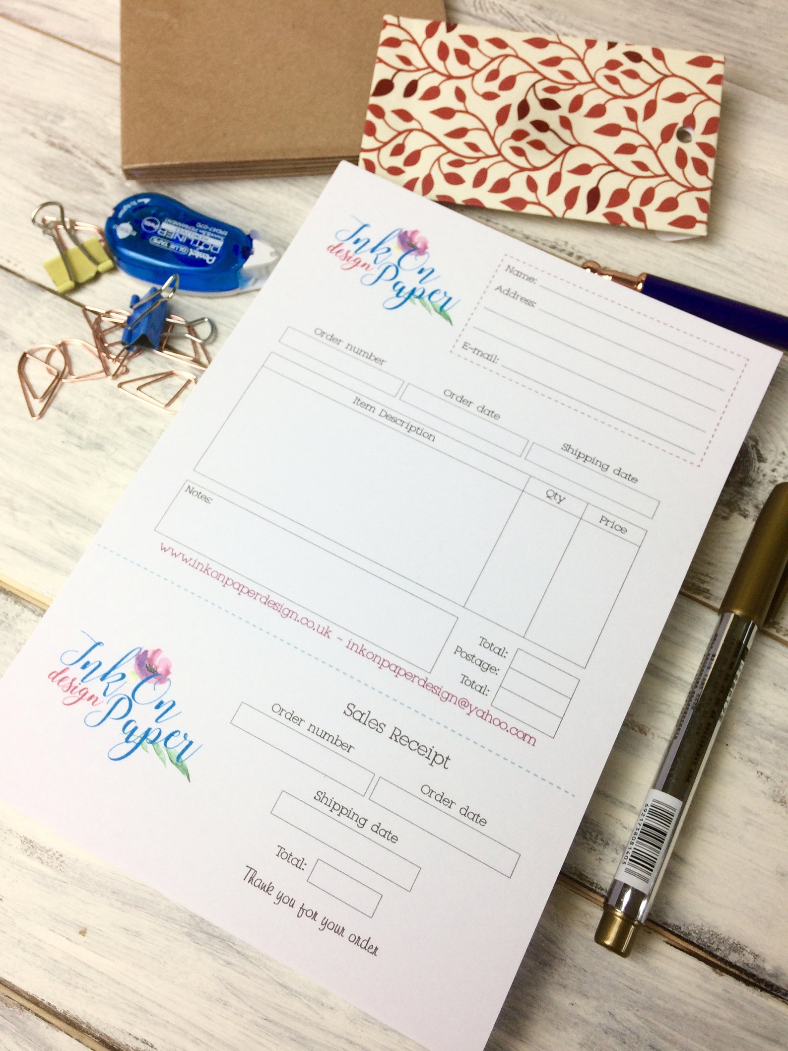 Sale Receipt Book PRINTABLE RECEIPT BOOK Custom Receipt Etsy