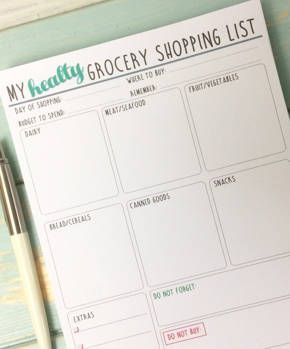 grocery shopping list food shopping meal planner tear away pages pad a5 size 50 or 100 tear away pages grocery shopping list on a budget