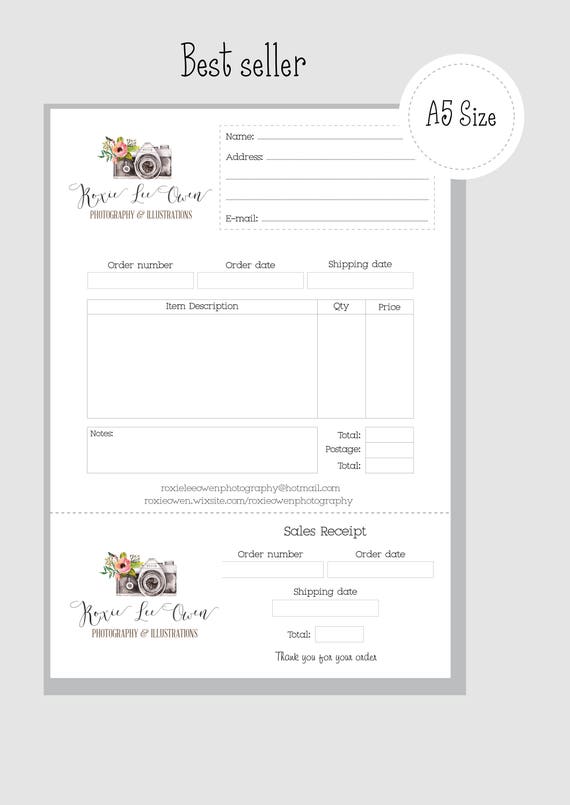custom order book receipt slip sellers tools a5 size tear etsy