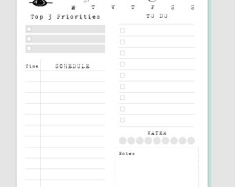 student planner ut Retro Daily planner, A5 daily to do list, students planner, Ivory paper, 100 sheets