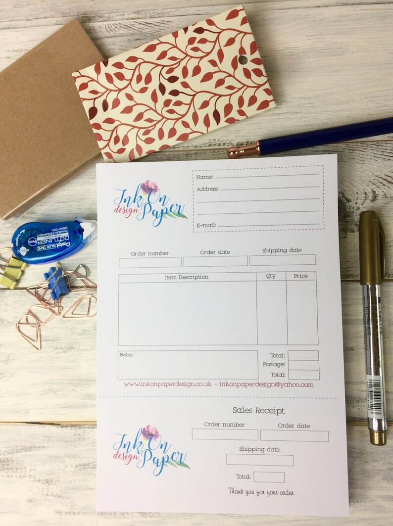 Custom Order Book Receipt Slip Sellers Tools A5 Size Tear Etsy UK