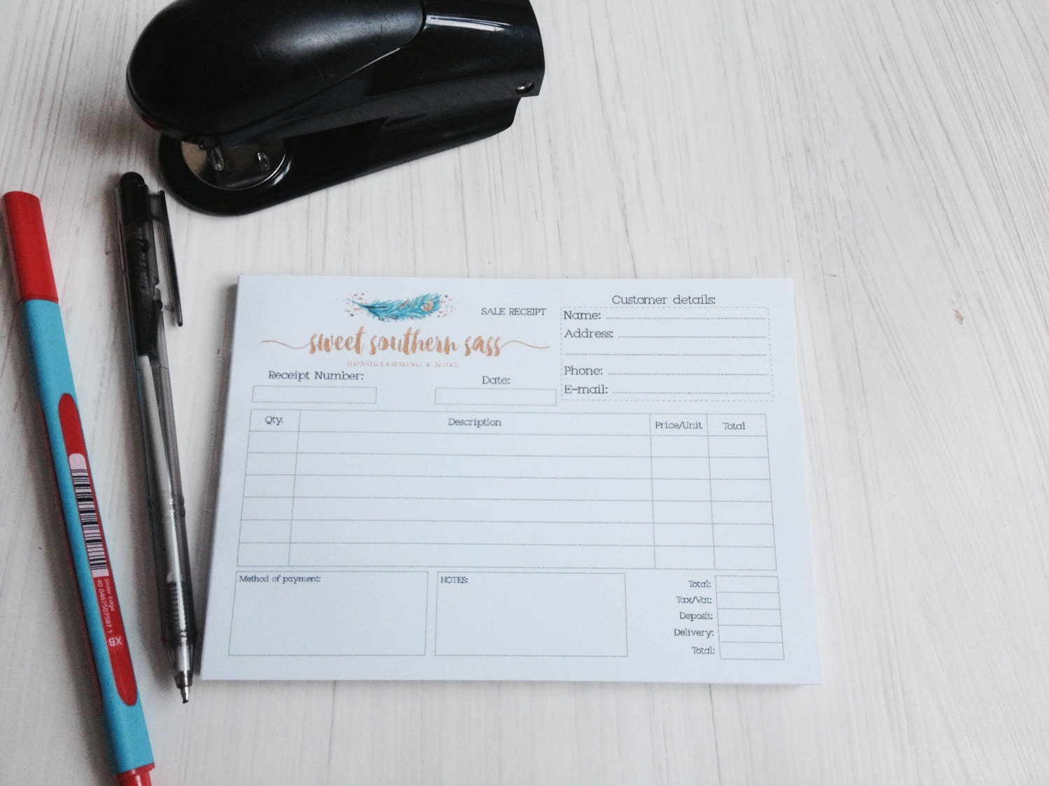 Receipt Book Petty Cash Receipt Office Supplies Etsy UK