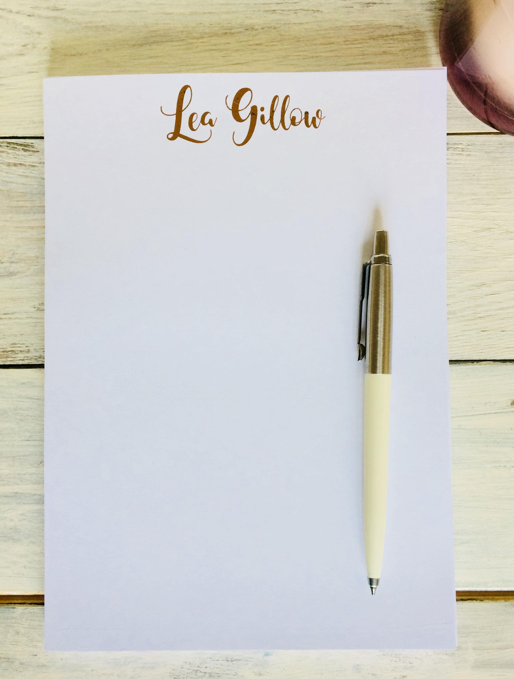 Metalic Notepad Elegant Notepad, Gift Idea, Metallic Printing Notepad, 30 Tear Away ...
