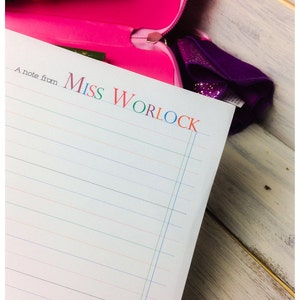 Teacher's Gift idea, Personalised Notepad, school supplies, Gift for teachers, A5 size, teacher's notes