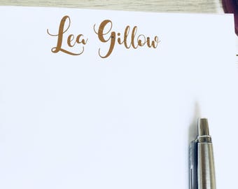 Elegant gift for her, personalised notepad, 30 tear away pages, A5, real metallic printing, unique gift idea, Unique gift