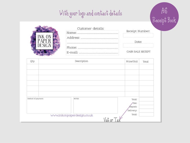 Receipt Book Petty Cash Receipt Office Supplies Etsy UK