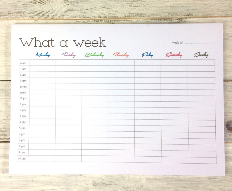 Weekly Planner Weekly Organizer A4 Planner Pad 55 Sheets Etsy UK