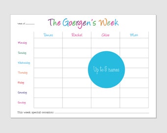 FAMILY PLANNER, Personalised Planner, 55 tear off pages, Weekly planner, Gift Idea, Memo pad, A4, Gift for home - Gift for families - To dos