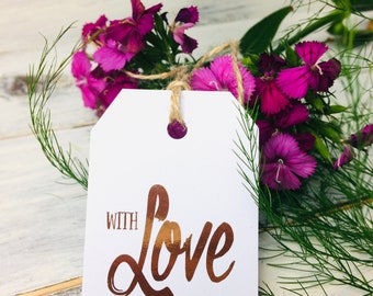 Gift tags, metallic printing, Pack of 10, elegant, hang tags, handmade, sellers tags, gift wrapping, Thank you tags, unique tags