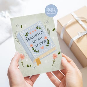 Tarjeta de aniversario "Felices para siempre", tarjeta de San Valentín, regalo para ella, regalo de aniversario, regalo de compromiso, regalo de boda