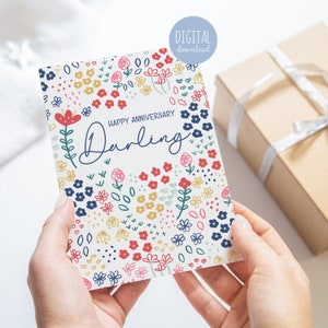 Biglietto d'auguri di buon anniversario con download immediato, regalo di anniversario per lei, regalo di anniversario per lui, regalo "Ti amo" per il marito