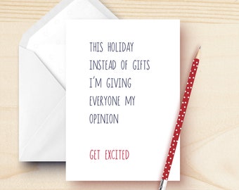 Funny Holiday Card Pack: Inappropriate Witty Greetings (5-Card Set)