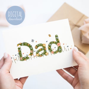 Druckbare Vatertagskarte Geburtstagsgeschenk für Papa Gartenliebhaber Papa Geschenke für Ihn Naturliebhaber Geschenke Alles Gute zum Geburtstag Papa Digitale Karte