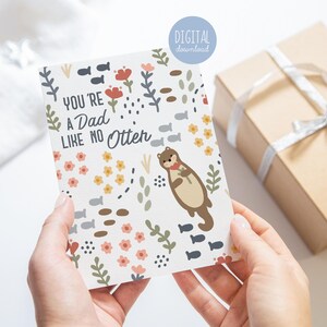 Otter Vaderdagkaart voor papa Verjaardag instant bedankt papa A Dad Like No Otter met liefde voor papa Card door Kathrin Legg