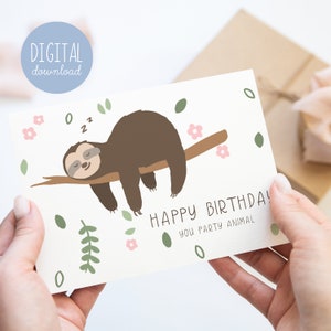 Carte d'anniversaire vieillissante | Imprimable vieil homme drôle, carte d'anniversaire paresseux endormi | Carte de voeux spirituelle et irrévérencieuse, fêtard