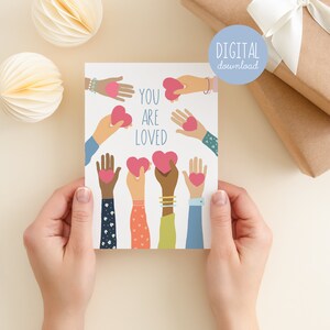 SOFORTIGER DOWNLOAD - You Are Loved Grußkarte | Druckbare Karte Illustriert von Kathrin Legg