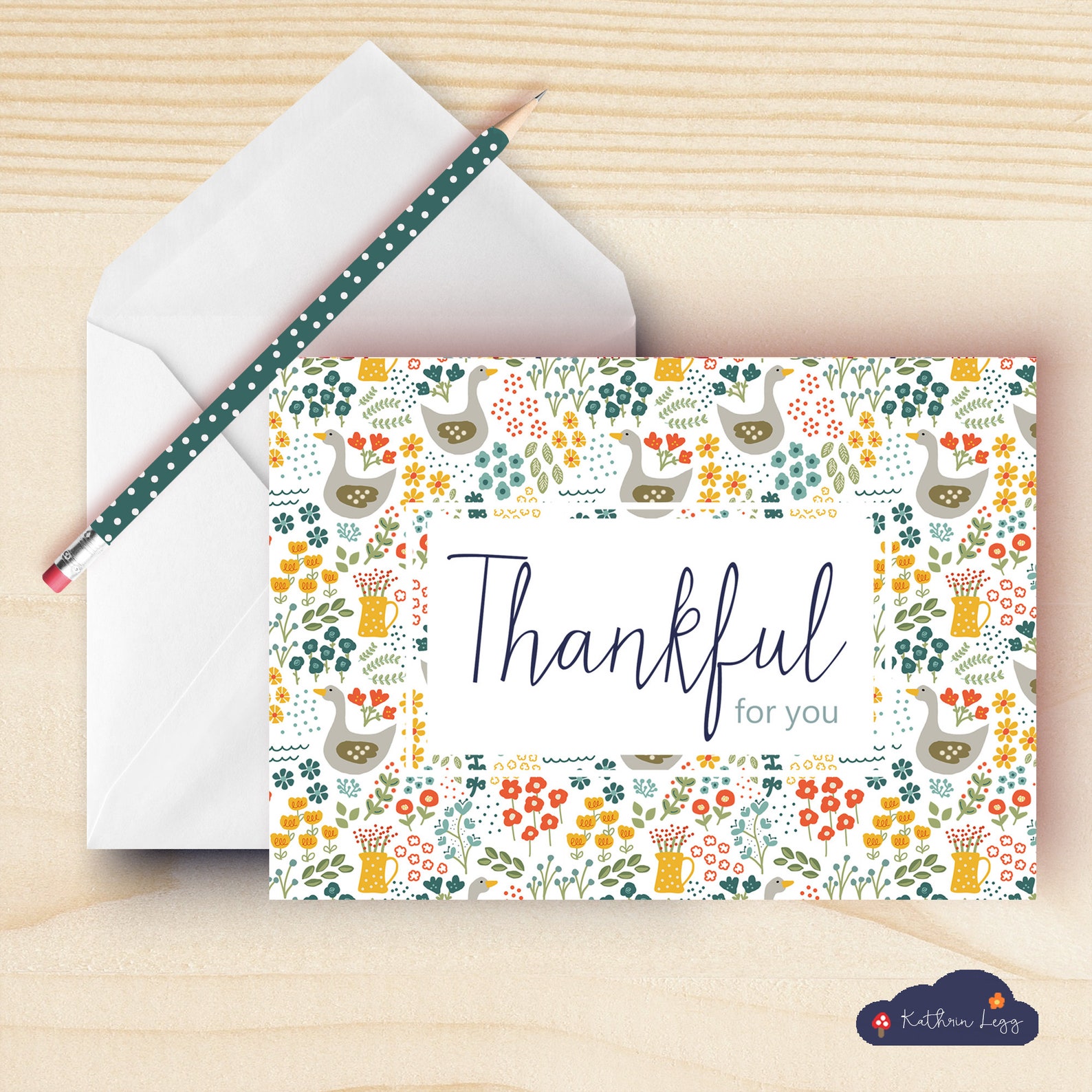 Bulk Thanksgiving Cards Thankful For You Cards Set of 5 Etsy
