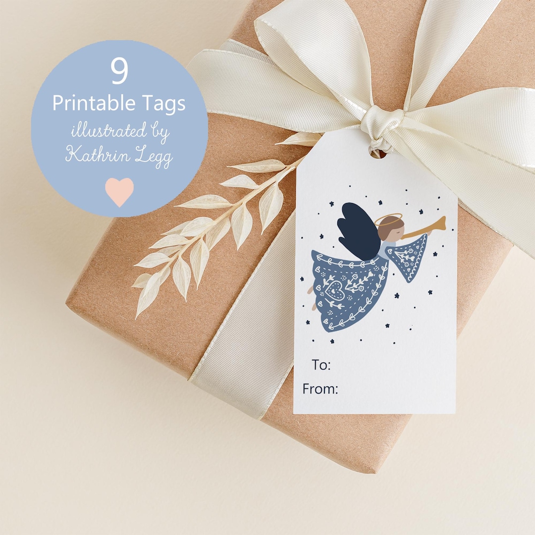 Christmas Angel Gift Tags, Printable Holiday Tags (PDF, PNG, JPEG) - Etsy