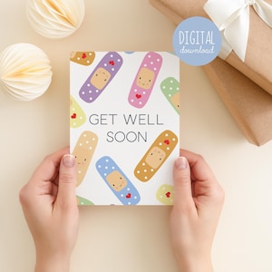 Carte Get Well Soon à téléchargement immédiat Cadeau Get Well Soon Carte de voeux pour enfants Kawaii mignonne dessinée à la main par Kathrin Legg