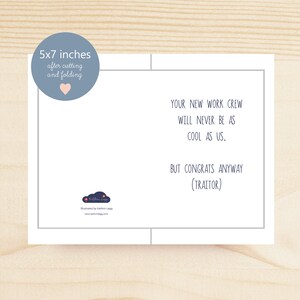 DIGITAL DOWNLOAD - Printable Funny New Job Card Witty Work Friends Card ...