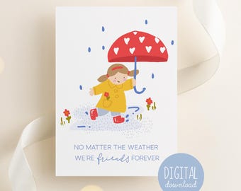Friendship Card Printable: Thinking of You, Get Well Soon (Digital Download)