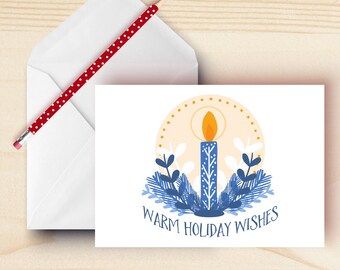 Bulk Holiday Cards Hand Drawn by Kathrin Legg | Warm Holiday Wishes Greeting Cards